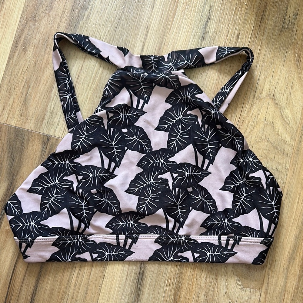 Acacia Swimwear Black and Pink Bikini Top